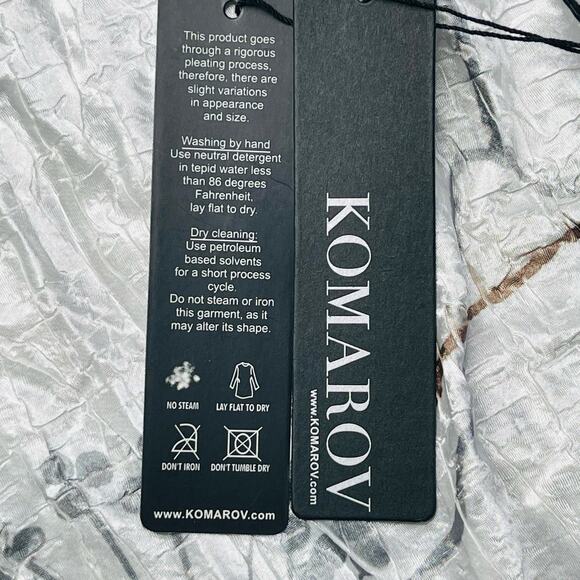 Komarov Floral Crinkle Midi Dress szL Lace hem Floral New wedding guest spring - Picture 10 of 12